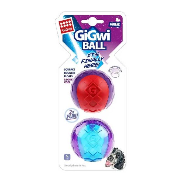 Gigwi Pelota Squeaker Medium (6cm) Pack x 2 und - Imagen 1
